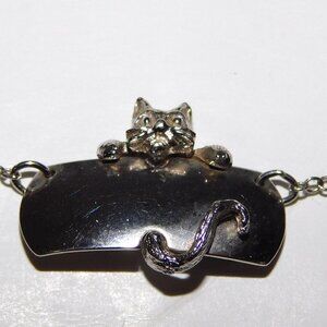 Vintage Sarah Canada Cat Necklace engravable